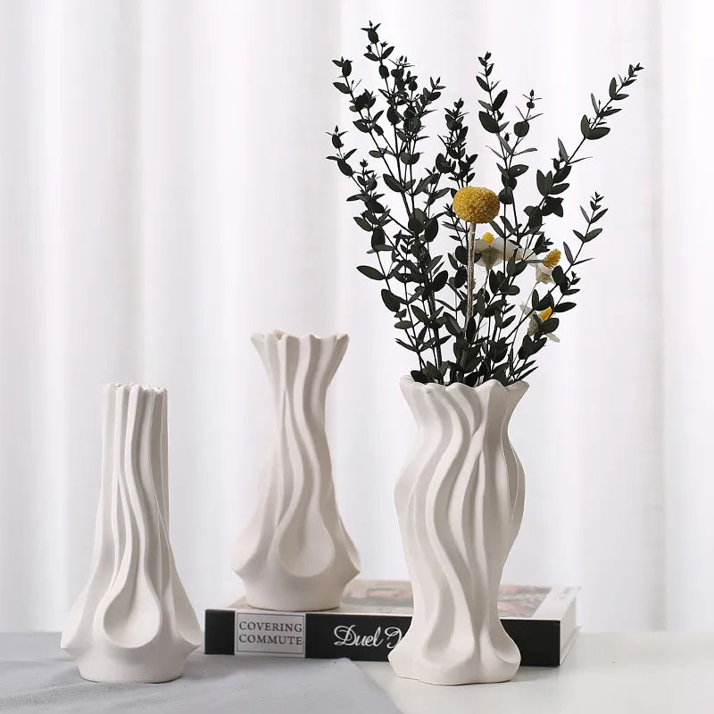 Nordic INS Style Stoneware Ceramic Vase, Creative Home Decor, Dried Flower Arrangement Ornament, Cross-border Bestseller