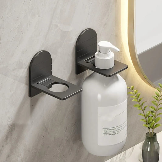 Metal Self-Adhesive Shampoo Bottle Shelf Free of Punch Shower Gel  Liquid Bottle Holder Bathroom Shelf Organizer Hook Shelves