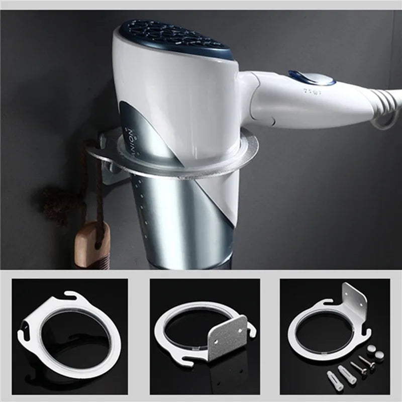 Hair Dryer Holder Wall Mounted Hair Dryer Storage Rack Stand Shelf For Home Bathroom Dressing Room Organizer