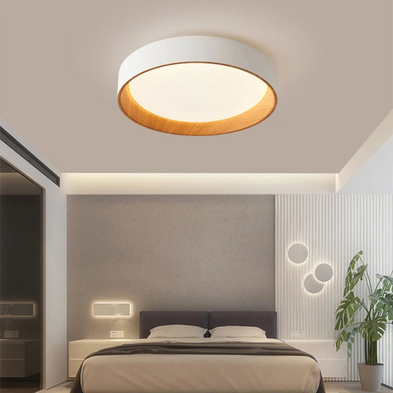 Nordic ceiling light Bedroom modern minimalist light fixture atmosphere home wood grain master bedroom kitchen celing light