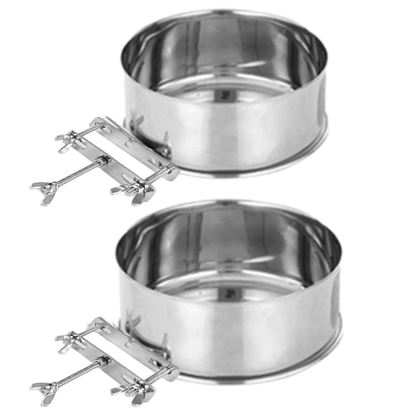 2pcs Kennel Durable Dog Bowl Cat Pet With Bolt Holder Stainless Steel Quick Lock Crates Rabbit Hanging Anti Spill Sturdy Cage