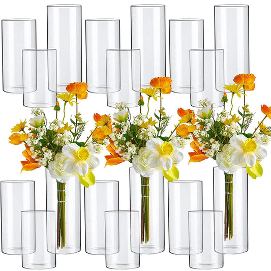 Clear Glass Cylinder Vases Floating Candles Holders Clear Cylinder Flower Vases Clear Glass Vases Table Centerpieces Vases