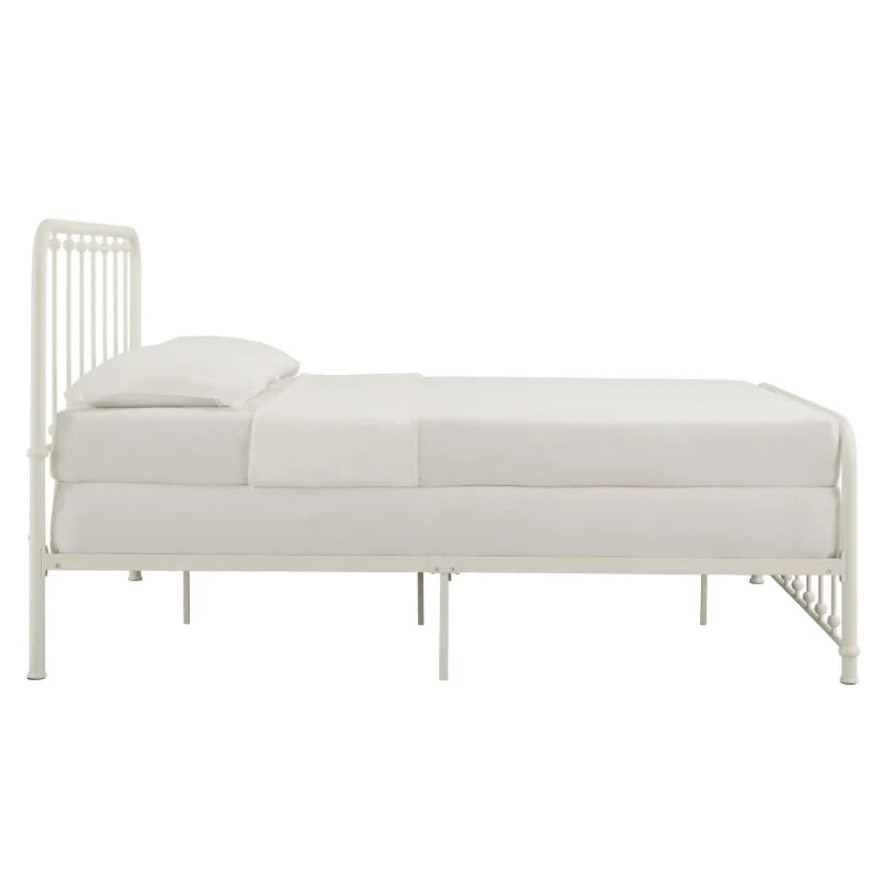 Weston Home Montgomery Spindle Metal Platform Full Bed White 78 L X 56.25 W X 46 H In Bedframe Bedsleep Lits