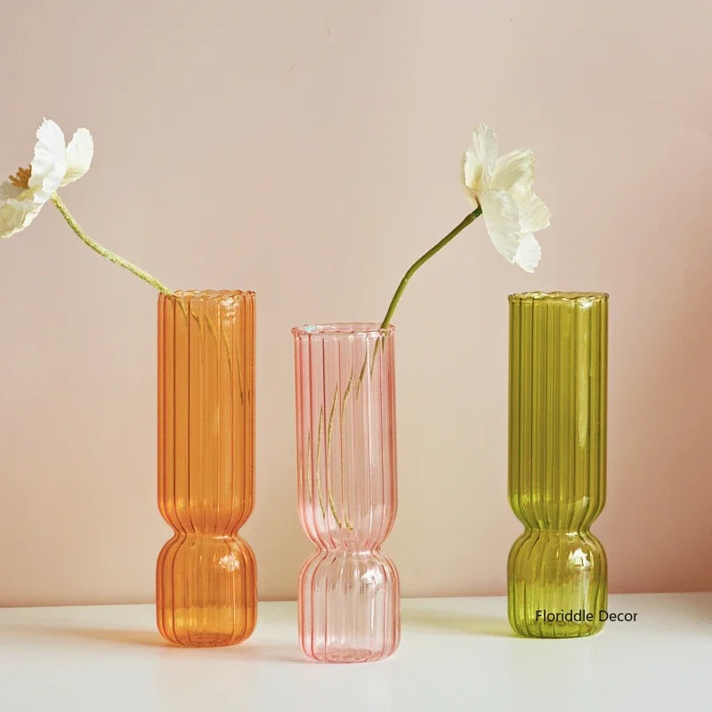 Nordic Glass Vase Small Glass Vases Flower Arrangement Home Decoration Accessories Modern Living Room Glass Ornament