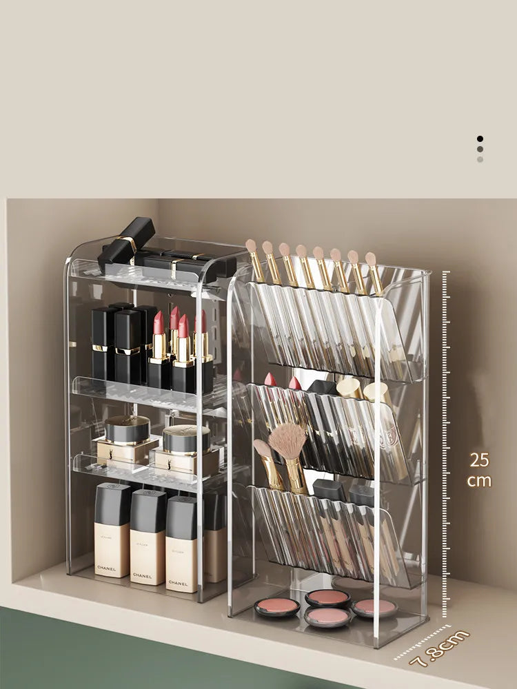 Makeup Shelf Bathroom Organizer and Storage Clear Makeup Organizer Cabinet Organizer Vertical Storage Box Jewelry Display Stand