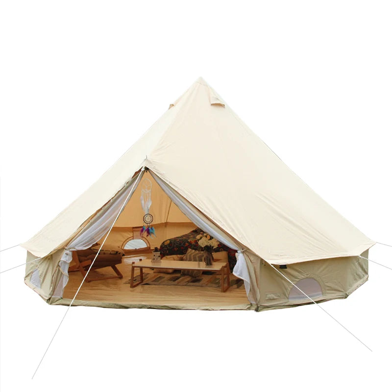 3m 4m 5m 6m 7m Waterproof Cotton Canvas Glamping Luxury Yurt Double Wall Bell Tent