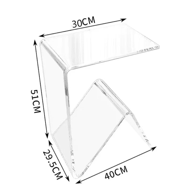 Modern Side Table Living Room Acrylic Material Coffee Table Creative Bookshelf Bedside Tables Stable Load-bearing Computer Table