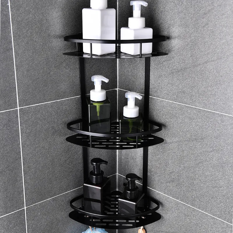 Bathroom Shelves No-drill Corner Shelf Shower Storage Rack Holder Toilet Organizer Bathroom Accessories Bathtub Rack With Hook