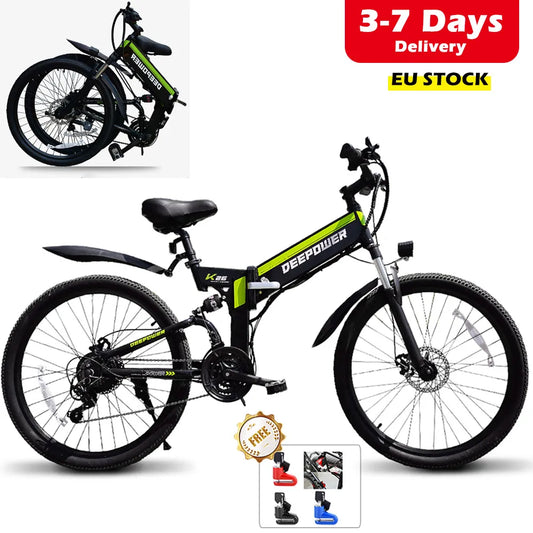 500W Electric Bike 12.8AH 23Mph Aluminum Alloy Ebike Highway City Beach Mountain E Bike Camping Folding Electric Bicycle 26Inch