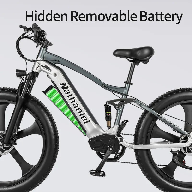 26'' Electric Snow Bike 1000W Brushless Motor Fat Bike Outdoor Travel Power Assisted Bicycle Men's Women's City ebike Cycling