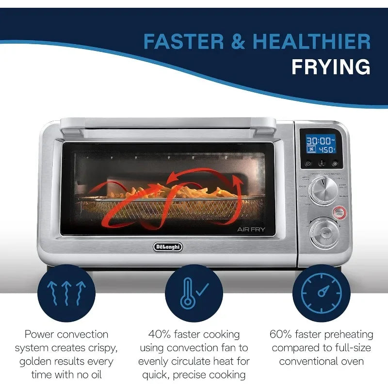 Air Fry Oven, Premium 9-in-1 Digital Air Fry Convection Toaster Oven, Grills, Broils, Bakes, Roasts, Keep Warm, Reheats