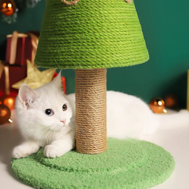 Christmas Tree Cat Climbing Frame Tool Sisal Cat Scratcher Column Grinding Paws Pet Scratching Board Furniture Christmas Decor