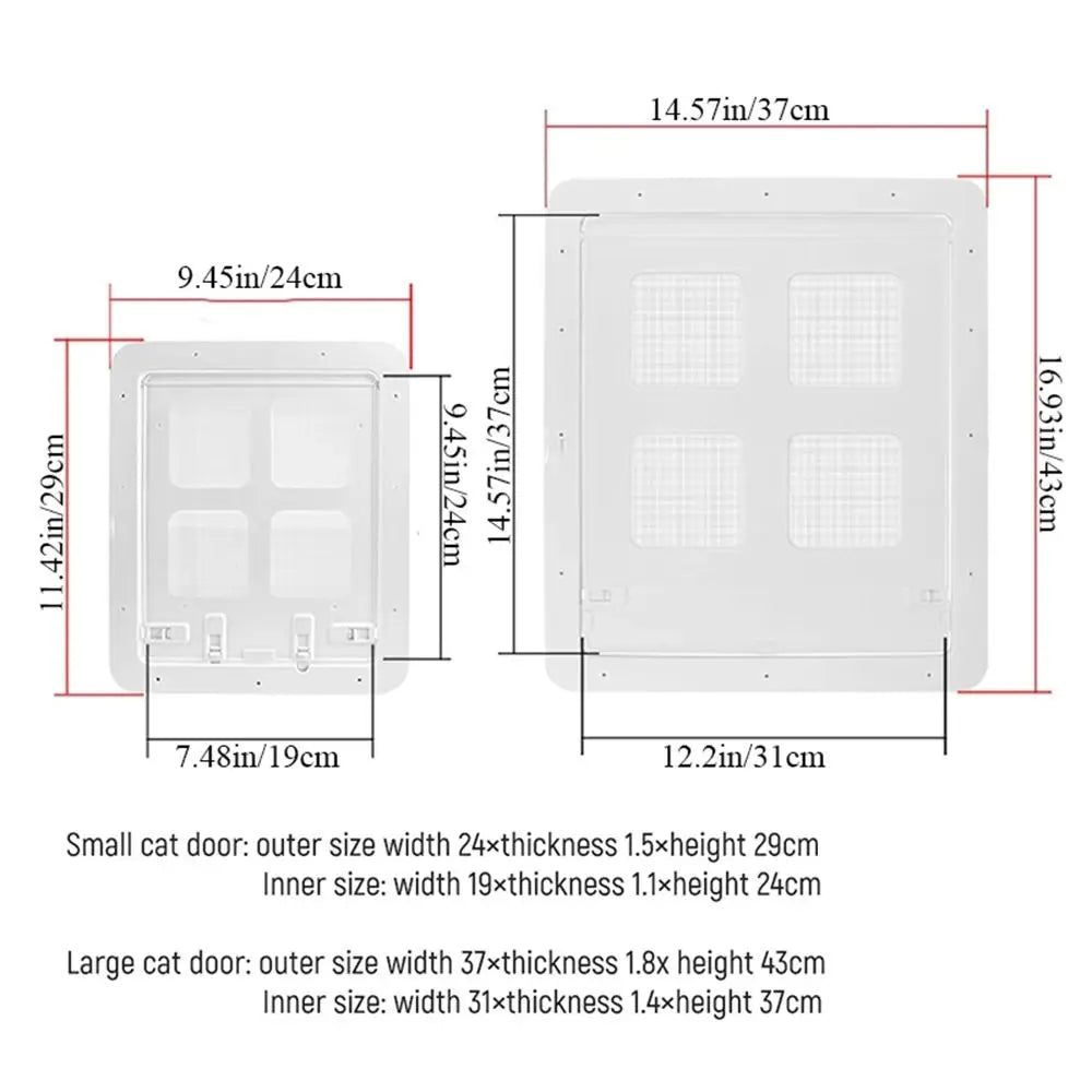 1Pcs Plastic Lockable Self-Closing Pet Door Safety Dog Fence Dog Screen Door Flap Gate Cat Screen Door