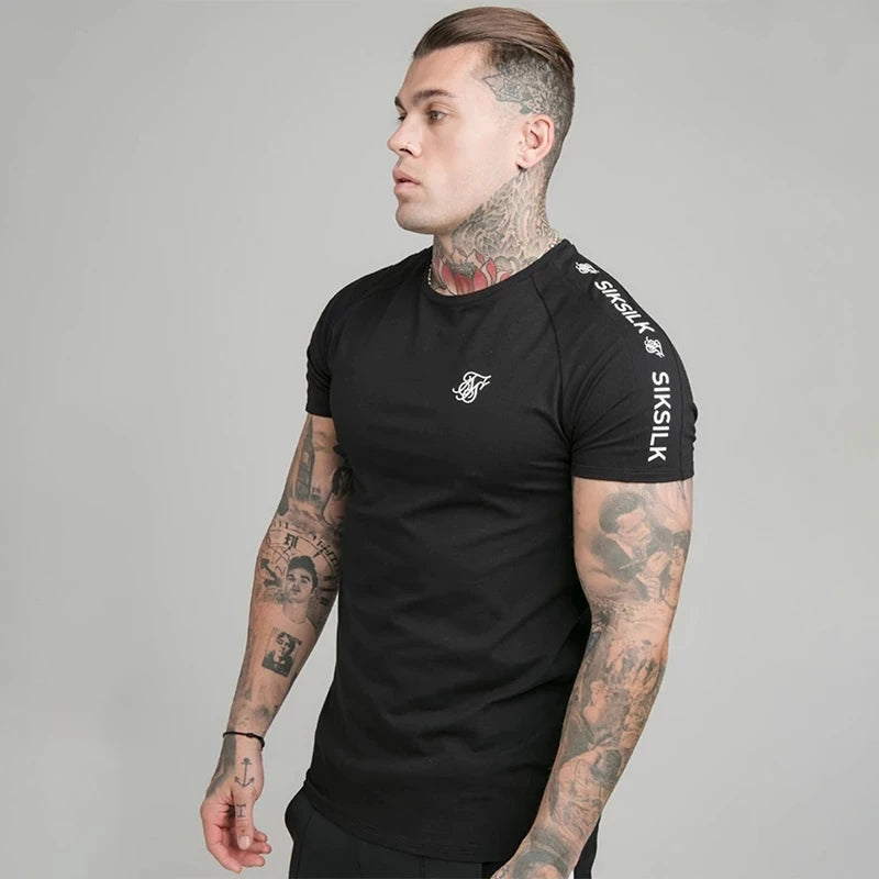 Sik SIlk T Shirt Men Summer Brand Male T-shirts 2023 Homme Silk Silk Tshirt Casual Fashion Siksilk Man Clothing