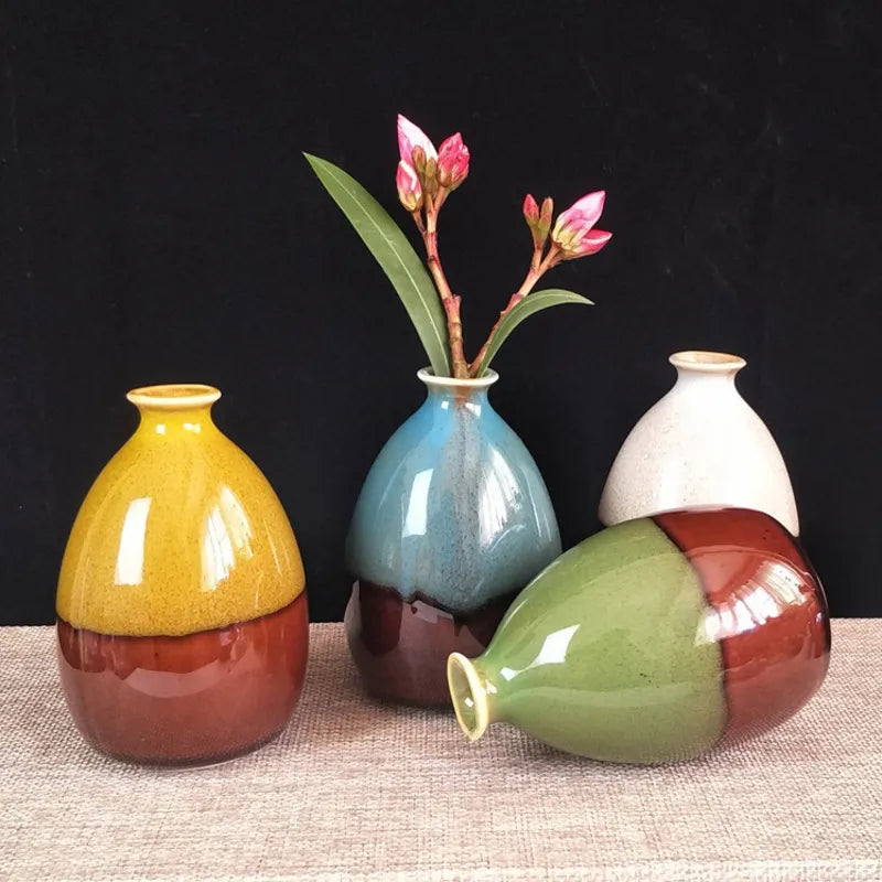 Modern Flower Vases For Homes Ceramic Vase Decoration Flower Glaze Flower Home Accessories Ceramic Craft Ornaments Green Plant