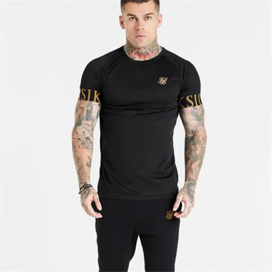 2022 Sik Silk T Shirt Men Summer Short Sleeve Compression Tshirt Cotton Tops Tee Brand Male Clothing Casual Fashion T-shirts Men