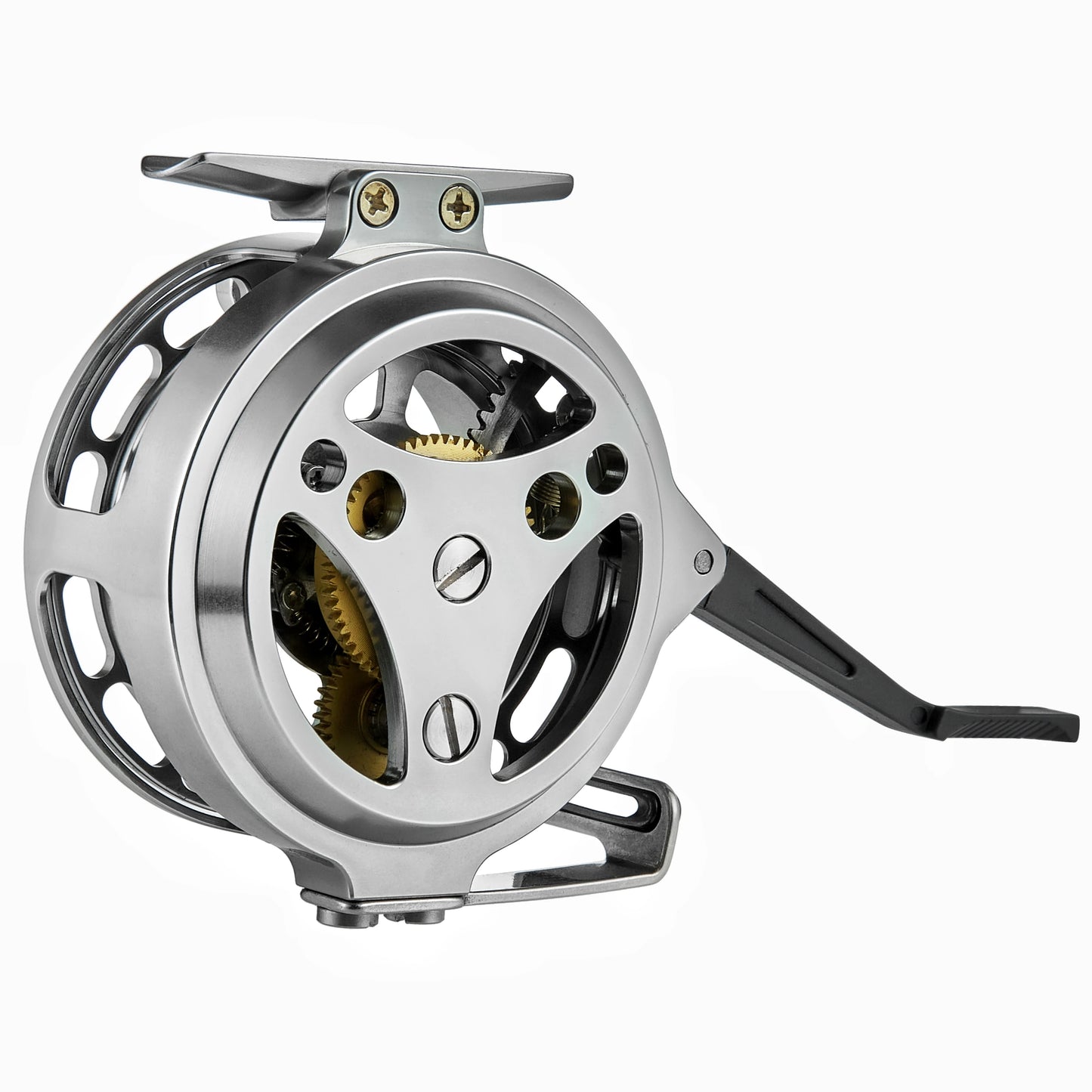 Automatic Fly Fishing Reel Made of CNC Machined Aluminum 75mm Out Diameter Large-Arbour for Nymph Fishing Freshwater