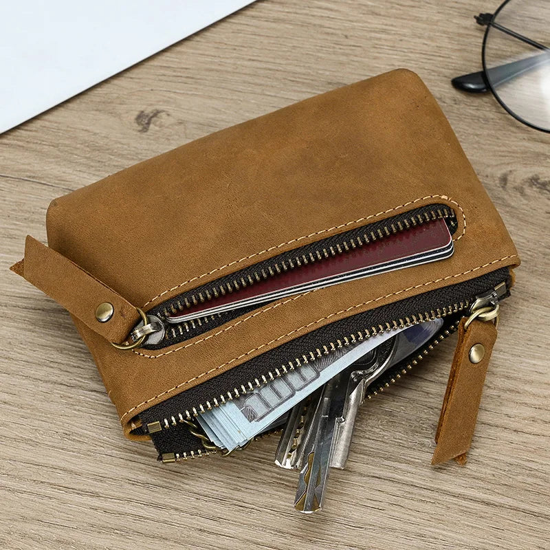 Genuine Leather Coin Purse Luxury Designer Short Purse Wallet For Men Women Small Wallets Free Shipping Cheap Little Purse Zip