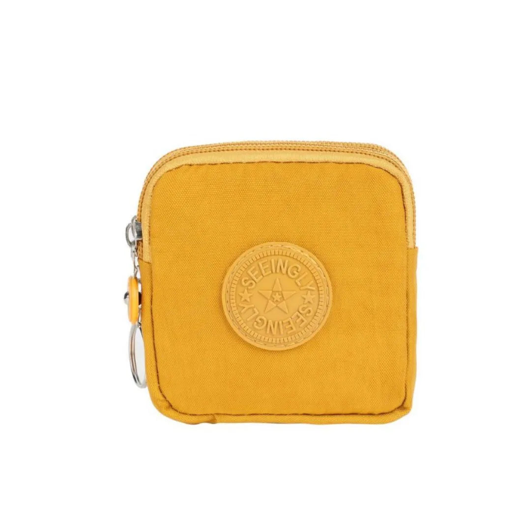 Multi-functional Mini Double-layer Solid-color Coin Purse with Zipper Fashion Bank ID Credit Card Keys Earphone Storage Wallet