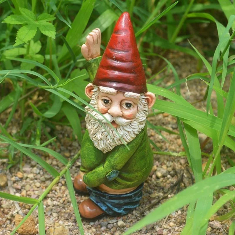 Creative Urinating Gnome Statue Resin Crafts White Bearded Old Man Dwarf Sculpture Christmas Garden Courtyard Decoration