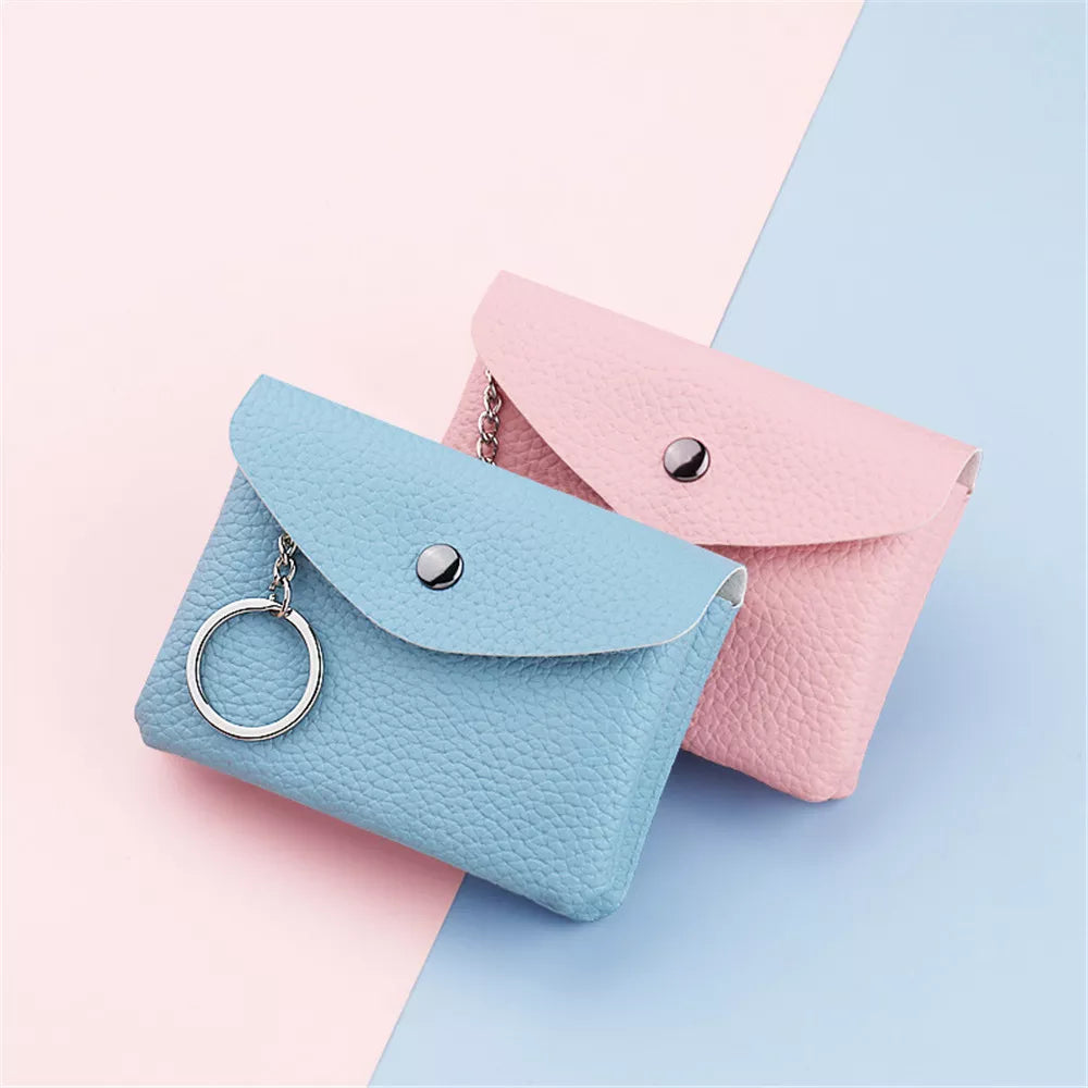 Women's Wallet  Portable Fashion PU Leather Multi-card Bit Card Holder Solid Color Short Coin Purse Mini Clutch for Female