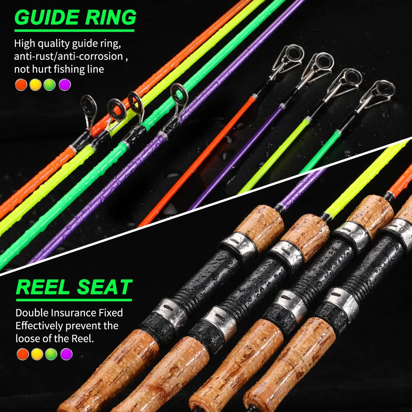 Sougayilang 4 Color 120cm Spinning Hand Lure Fishing Rod EVA Handle Ultralight ABS Resin Body Travel Boat Rod