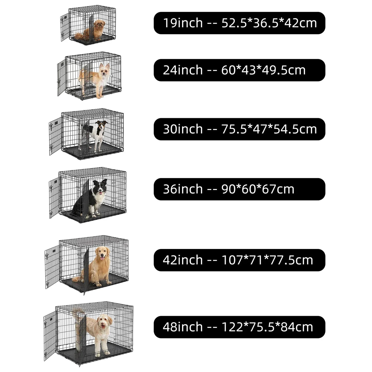 18'' Foldable Collapsible Metal Large Xxl Dog Cage Metal Kennels, Stackable Dog Cages For Large Dog, Wholesale Dog Crate