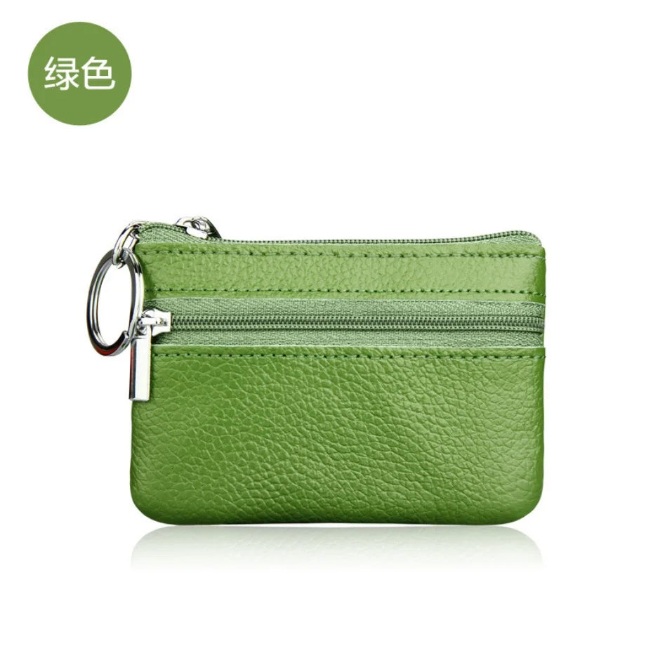 Mini PU Leather Key Holder Case Wallet Women's Small Coin Purses Change Money Bags Pocket Wallets Pouch Zipper