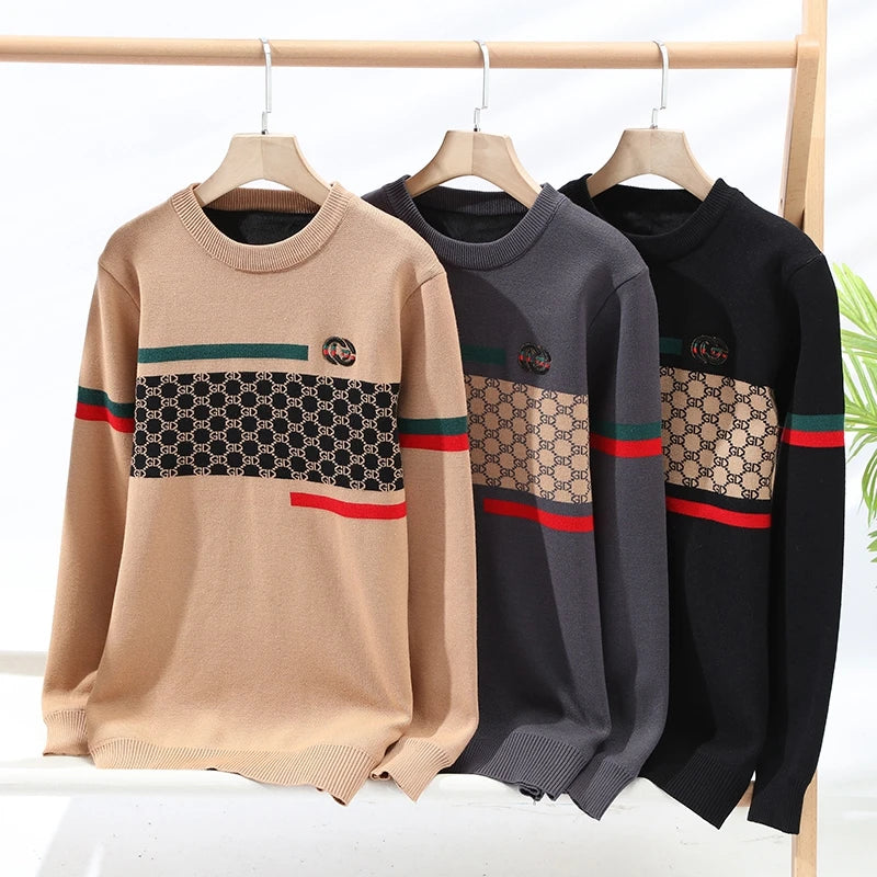 2023 New Winter Casual Thick Warm Sweater Men Knitted Pullover Top Quality Mens Handsome Fashion Cashmere Knitwear Male Clothing