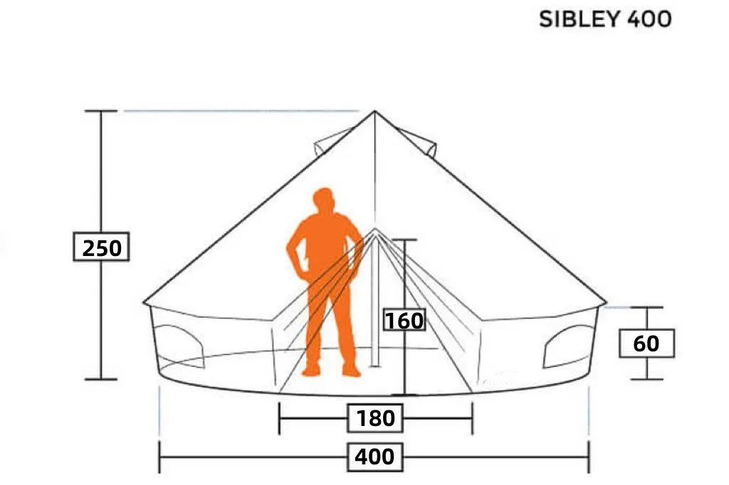 waterproof canvas bell tent 4m