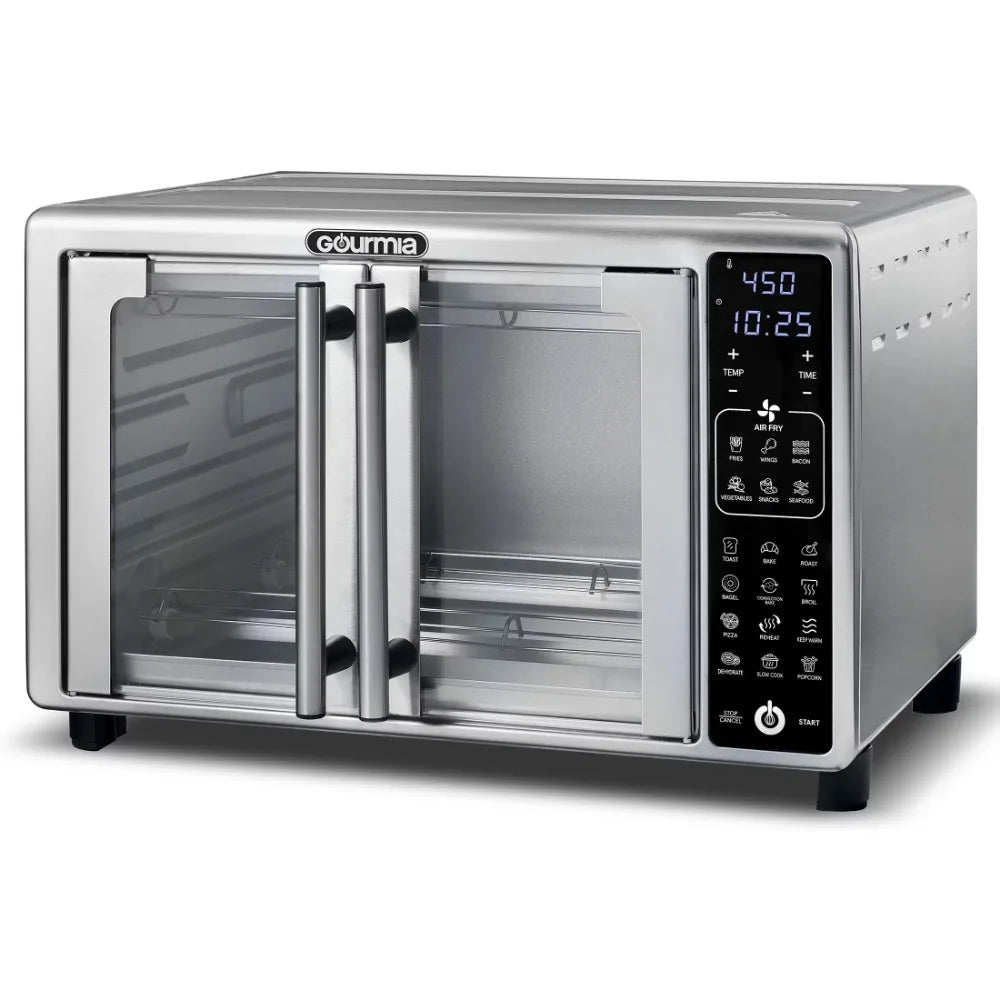 New Gourmia 6-Slice Digital Toaster Oven Air Fryer with 19 One-Touch Presets, Stainless Steel 1700 Watts