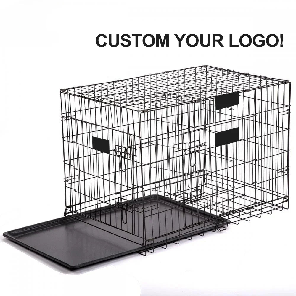 18'' Foldable Collapsible Metal Large Xxl Dog Cage Metal Kennels, Stackable Dog Cages For Large Dog, Wholesale Dog Crate