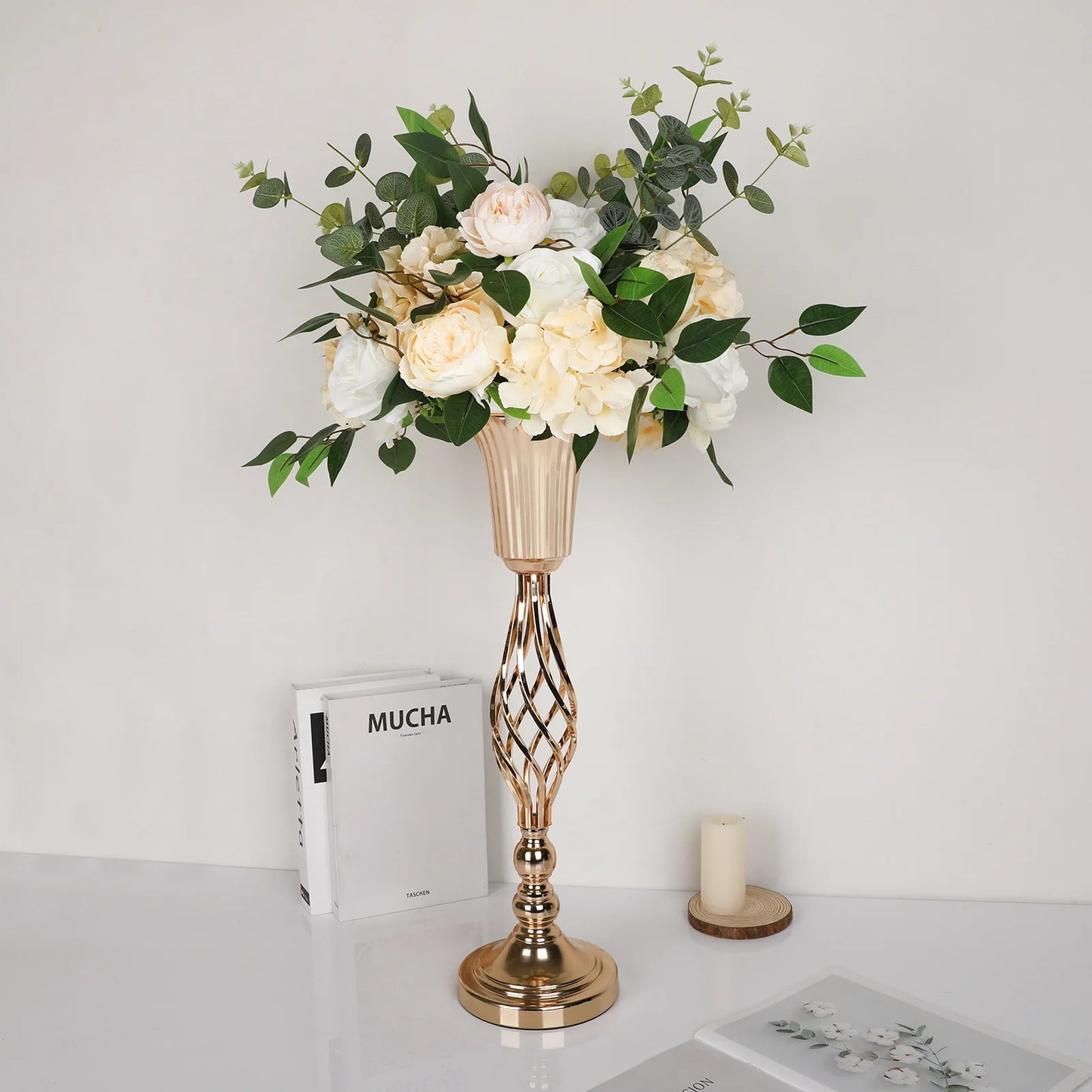 Wedding Metal Vase Main Table Flower Holder Road Lead Home Decor Candle Holder