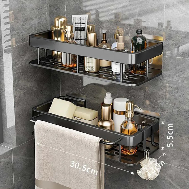 Bathroom Shelves No-drill Wall-mounted Corner Shelf  Shower Storage Rack Holder Shampoo Toilet Organizer Bathroom Accessories