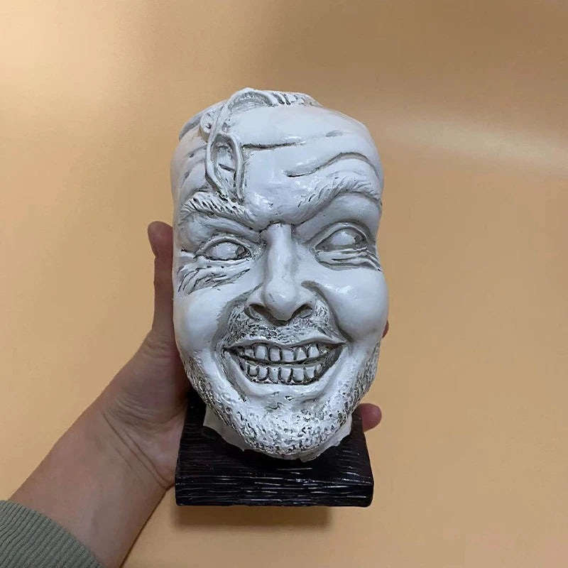 Sculpture of The Shining Bookend Library Here's Johnny Figurine Resin Craft Desktop Ornament Funny-face Book Shelf Statue Decor