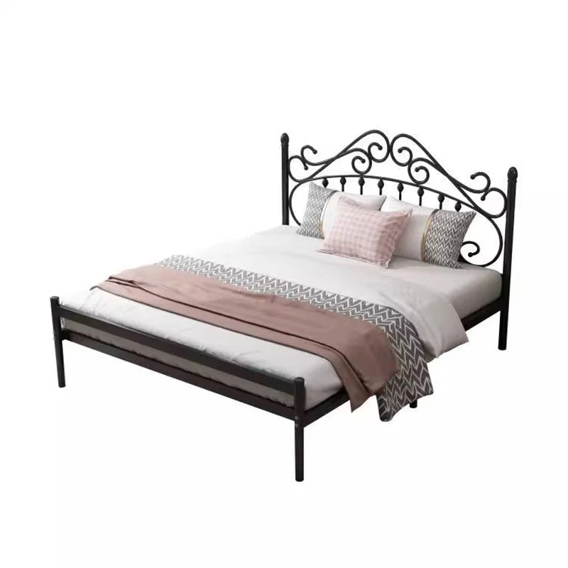 Simple European Double Bed Modern Metal Bedframe Modular Double Bed Bedding Girl Cheap Muebles Para Dormitorio Nordic Furniture