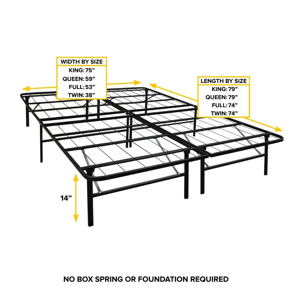 Base and Frames for Beds & Furniture 14“ Platform Metal Bed Frame With Under Bed Storage Full Mattresses Headboards Bedframe