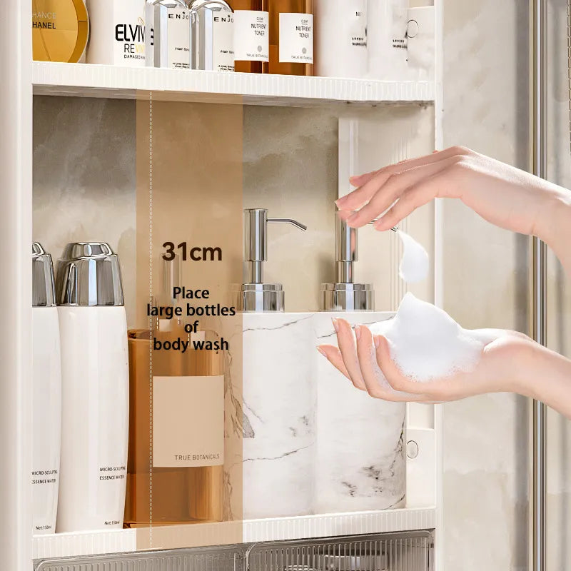 Bathroom Wall Mounted Shelf Multifunctional Toiletries Storage Rack Kitchen Seasoning Bottle Storage Rack Cosmetics Organizer