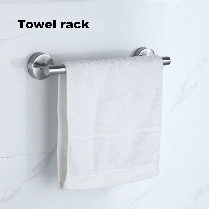 silver Black Robe Hook Towel Rails Bar Rack Shelf Tissue Paper Holder Stainless Steel Bathroom Hardware Set Bathroom Accessories