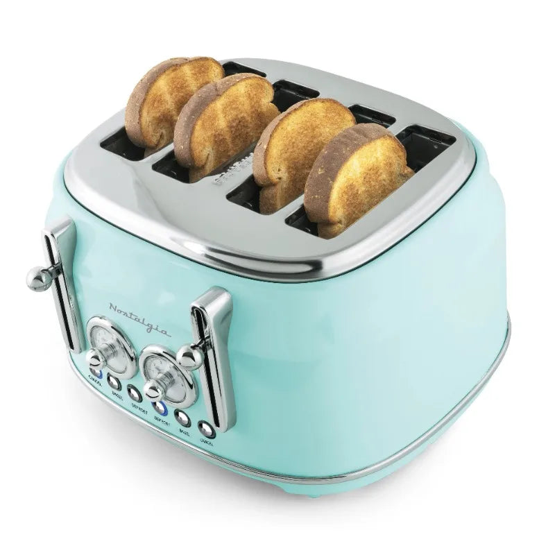 Classic Retro 4-Slice Toaster, Aqua  breakfast  bread machine  bread maker machine