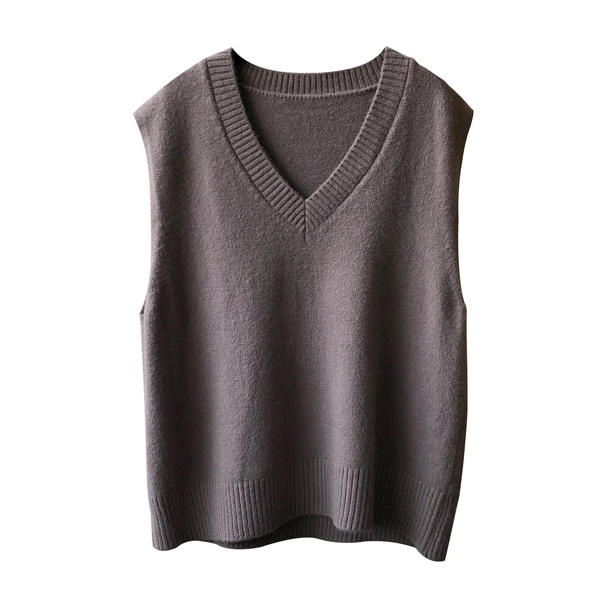 Basic Casual Autumn Sweater Vest Women Sleeveless Loose V-Neck Sleeveless Sweater Female Jumpers Pullover Women's Clothing