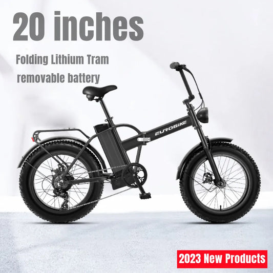 2023 new product—20-inch 48V adult electric bicycle 4.0 fat tire folding lithium battery snowmobile double disc brake waterproof