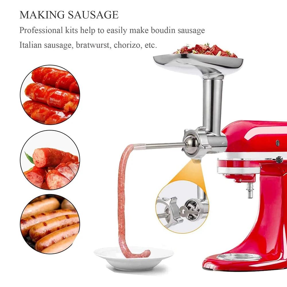 Meat Grinder Attachment for Stand Mixers,Included Sausage Stuffer Tubes,Durable Food Grinder Attachments