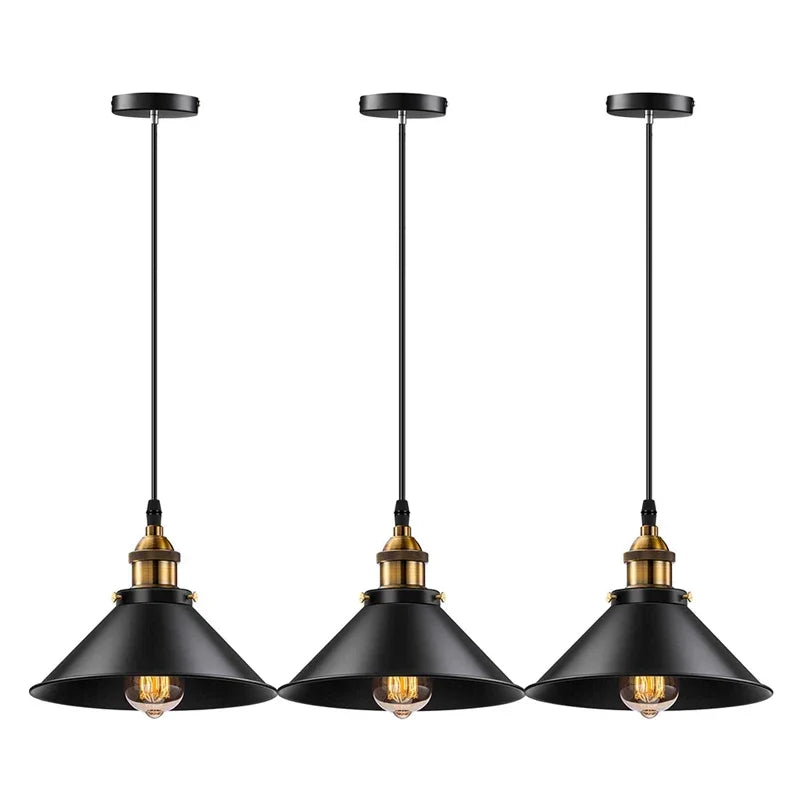 Restaurant Hanging Luminaire Cafe Retro E27 E26 Black Metal Loft Bar /Celing Light Industrial Vintage Pendant Light Fixture