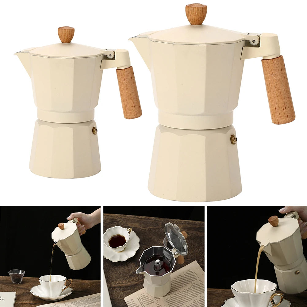 3/6 Cup 150/300ML New Aluminum Coffee Maker Coffee Pot Moka Pot Geyser Coffee Makers Kettle Coffee Latte Stove Coffee Tools