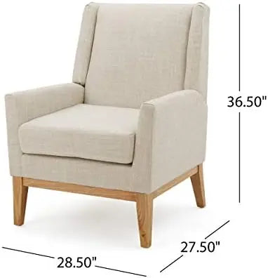 Fabric Accent Chair, Beige 27.5D x 28.5W x 36.5H in