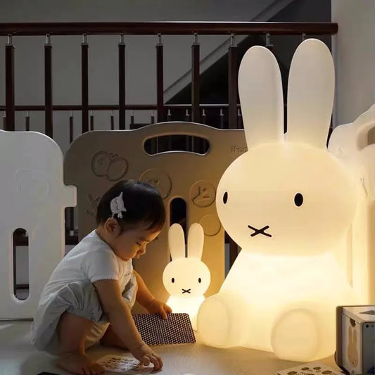 Cartoon Rabbit Midnight Lamp Children's Toy 28/50cm Bedside Bedroom LED Floor Lamp Living Room Warm and Cute Atmosphere Light