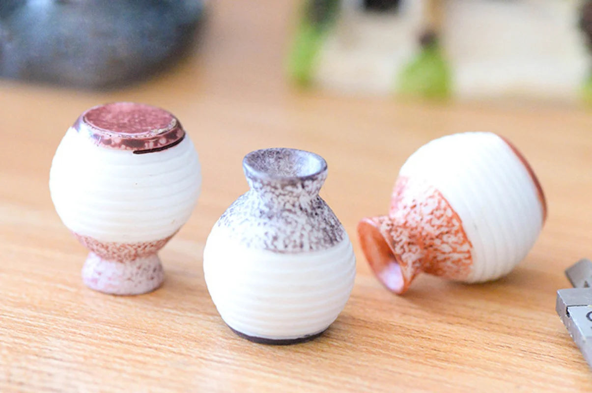 Resin Miniature Small Mouth Vase Diy Craft Accessory Home Garden Decoration Accessories Home Decoration Fine-cut Vase Ornament