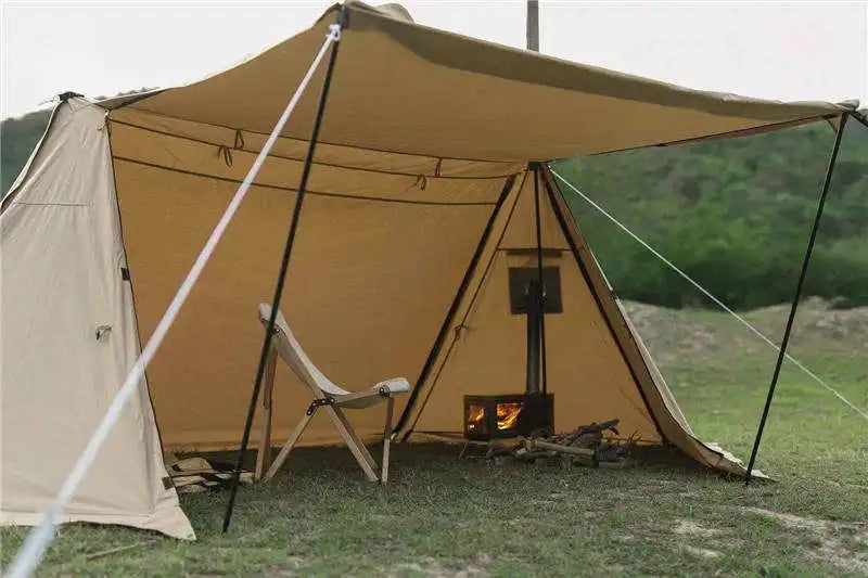 Wholesale High Quality Emergency Beach Sun Shelter Luxury Glamping Cotton Canvas Tent Hiking Outdoor Waterproof Camping Tent