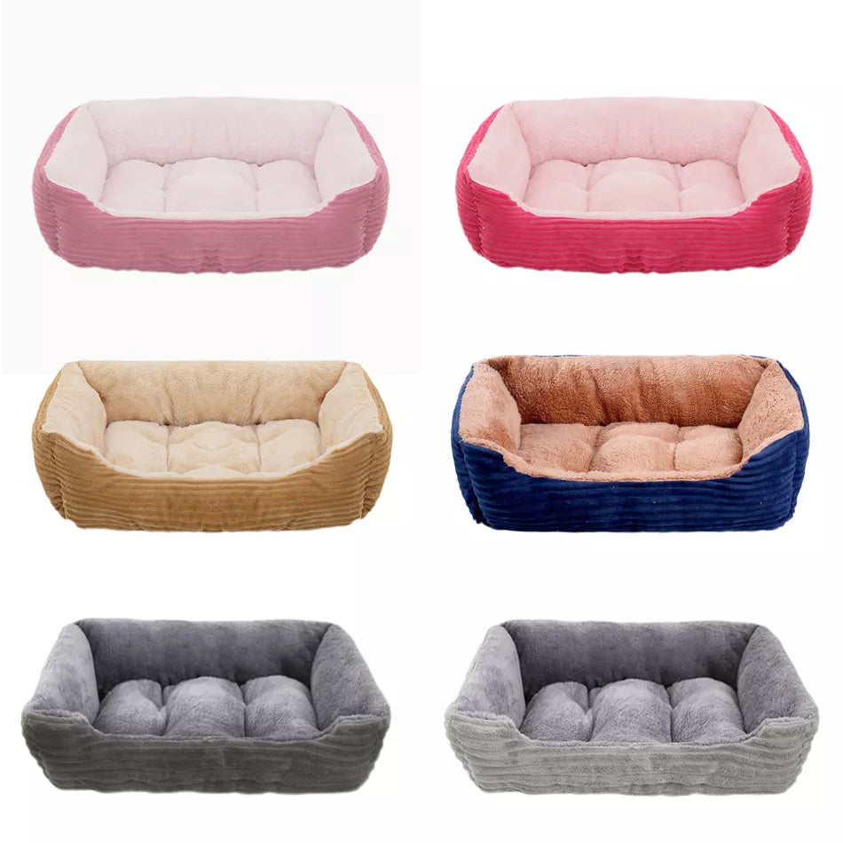 Square Dog Beds Puppy Soft Plush Sofa Bed Pet Accessories Large Dog Kennel Mat Pet Cat Dog Bed Sleep Cushion